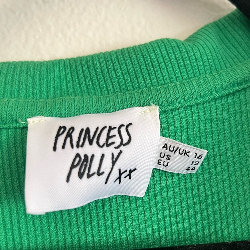 Princess Polly Green Collared Crop Top - Picture 3 of 3